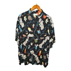 Caribbean Brand Men's Hawaiian Tropical Cocktail Button Up Shirt 3XB